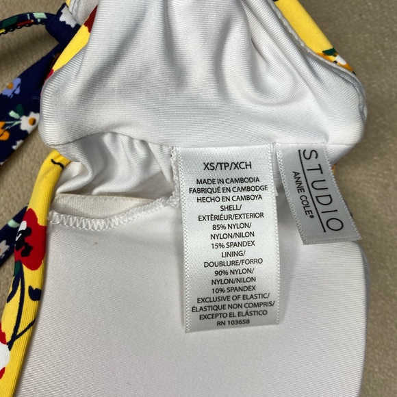 Twopiece bikini set yellow and blue floral pattern - Picture 4 of 4